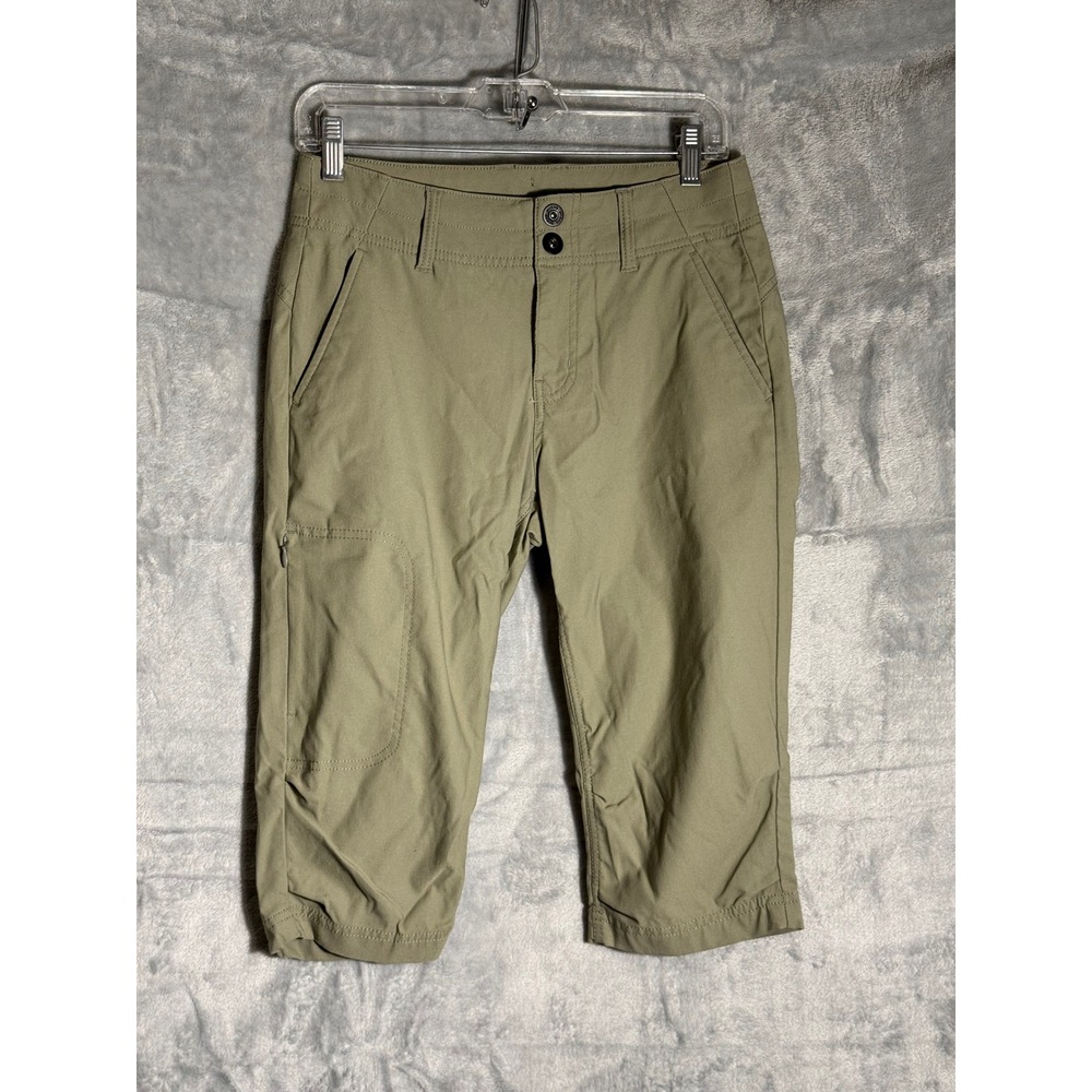 Prana Halle Hiking Pants Womens 6‎ Olive Green Cropped Cargo Outdoor Trousers